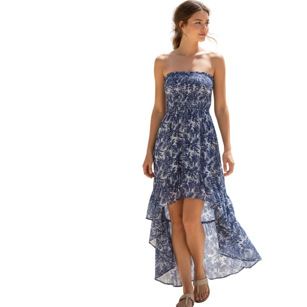 River Island Floral Strapless High-Low Dress - Picture 4 of 14